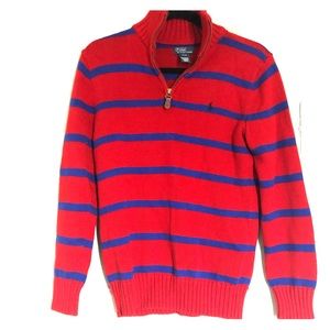 Polo by Ralph Lauren: red sweater with quarter zip
